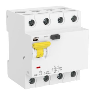 Выключатель дифференциального тока R10N 4P 63А 100мА тип A MASTER
