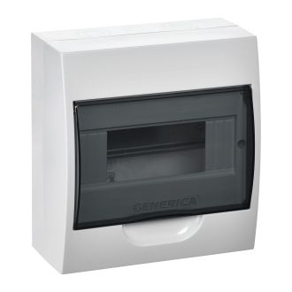 Корпус пластиковый ЩРН-П-8 черная прозрачная дверь IP41 GENERICA