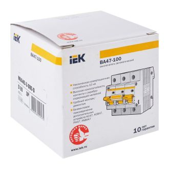 KARAT Автоматический выключатель ВА47-100 3P D 80А 10кА