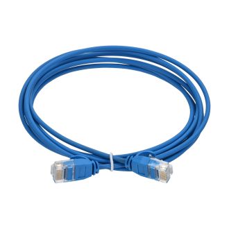 ITK Коммутационный шнур (патч-корд) кат.5E UTP LSZH 1м slim колпачок с язычком синий