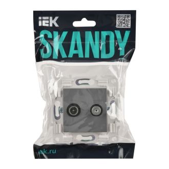 SKANDY Розетка двойная TV+SAT серый