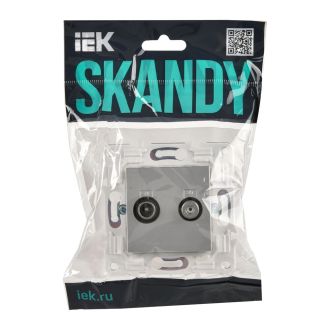 SKANDY Розетка двойная TV+SAT серебряный