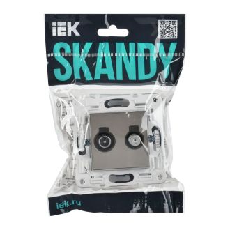 SKANDY Розетка двойная TV+SAT металл никель