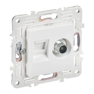 SKANDY Розетка двойная TV+RJ45 кат.5E арктический белый