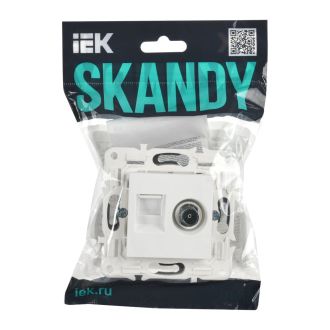 SKANDY Розетка двойная TV+RJ45 кат.5E арктический белый