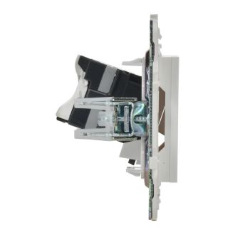 SKANDY Розетка двойная TV+RJ45 кат.5E арктический белый