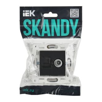SKANDY Розетка двойная TV+RJ45 кат.5E черный