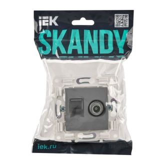 SKANDY Розетка двойная TV+RJ45 кат.5E серый