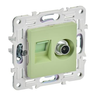 SKANDY Розетка двойная TV+RJ45 кат.5E мятный