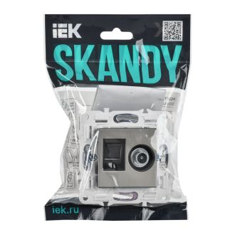 SKANDY Розетка двойная TV+RJ45 кат.5E металл никель