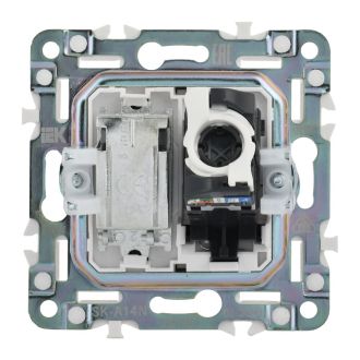 SKANDY Розетка двойная TV+RJ45 кат.5E металл никель