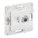 SKANDY Розетка двойная TV+RJ45 кат.6 арктический белый SKANDY Розетка двойная TV+RJ45 кат.6 арктический белый