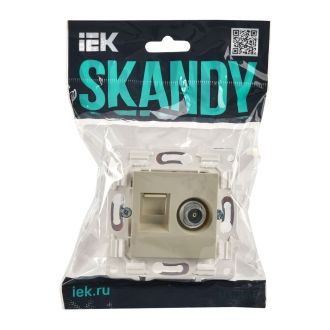 SKANDY Розетка двойная TV+RJ45 кат.6 бежевый