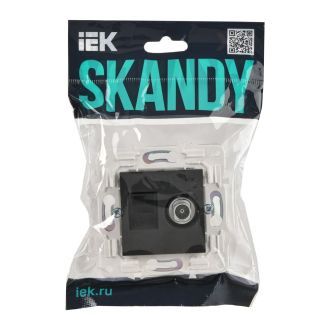 SKANDY Розетка двойная TV+RJ45 кат.6 графит