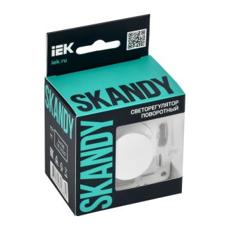 SKANDY Светорегулятор поворотный 600Вт арктический белый
