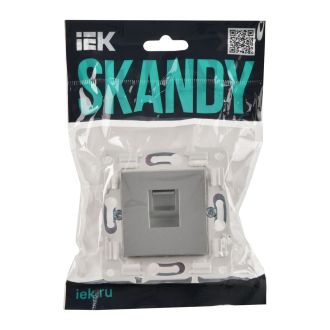 SKANDY Розетка компьютерная RJ45 кат.5E серебряный