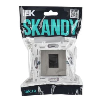 SKANDY Розетка компьютерная RJ45 кат.5E металл никель