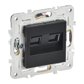 SKANDY Розетка компьютерная двойная RJ45 кат.5E черный