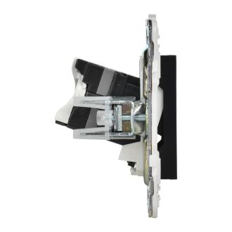 SKANDY Розетка компьютерная двойная RJ45 кат.5E черный