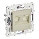 SKANDY Розетка компьютерная двойная RJ45 кат.5E бежевый