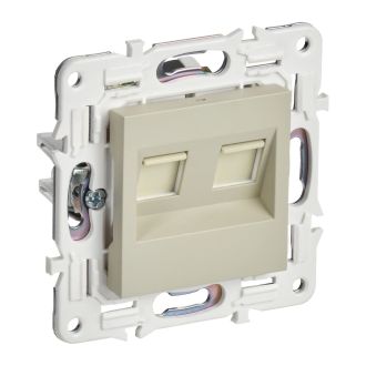 SKANDY Розетка компьютерная двойная RJ45 кат.5E бежевый