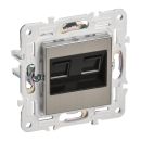SKANDY Розетка компьютерная двойная RJ45 кат.5E металл никель