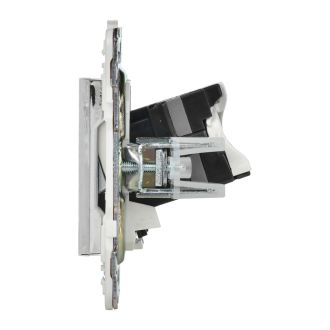 SKANDY Розетка компьютерная двойная RJ45 кат.5E металл никель