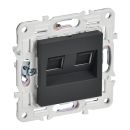 SKANDY Розетка компьютерная двойная RJ45 кат.5E графит