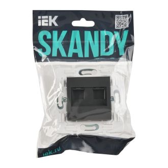 SKANDY Розетка компьютерная двойная RJ45 кат.5E графит