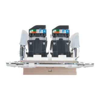 SKANDY Розетка компьютерная двойная RJ45 кат.5E песочный