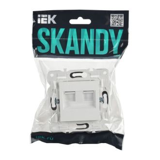 SKANDY Розетка компьютерная двойная RJ45 кат.6 арктический белый