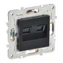 SKANDY Розетка компьютерная двойная RJ45 кат.6 черный