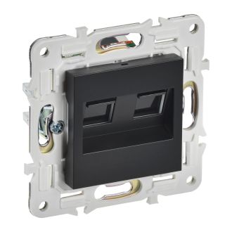 SKANDY Розетка компьютерная двойная RJ45 кат.6 черный