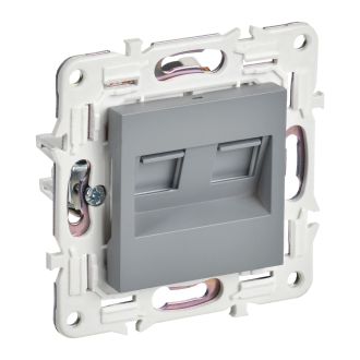 SKANDY Розетка компьютерная двойная RJ45 кат.6 серый