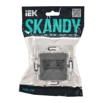 SKANDY Розетка компьютерная двойная RJ45 кат.6 серый