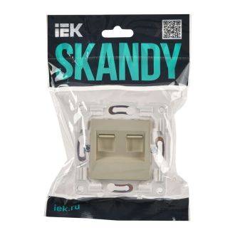 SKANDY Розетка компьютерная двойная RJ45 кат.6 бежевый