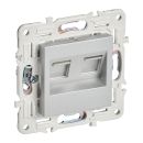 SKANDY Розетка компьютерная двойная RJ45 кат.6 серебряный