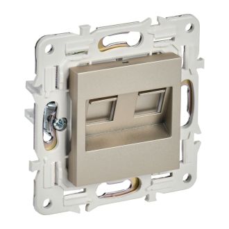 SKANDY Розетка компьютерная двойная RJ45 кат.6 шампань
