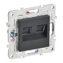 SKANDY Розетка компьютерная двойная RJ45 кат.6 титан