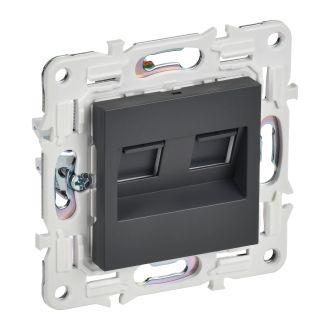 SKANDY Розетка компьютерная двойная RJ45 кат.6 титан
