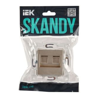 SKANDY Розетка компьютерная двойная RJ45 кат.6 песочный