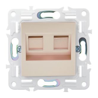 SKANDY Розетка компьютерная двойная RJ45 кат.6 песочный