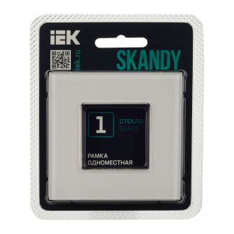 SKANDY Рамка 1-местная стекло арктический белый