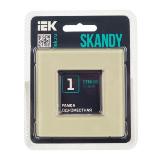 SKANDY Рамка 1-местная стекло беж.