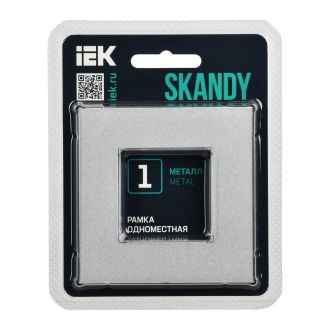 SKANDY Рамка 1-местная металл серебряный
