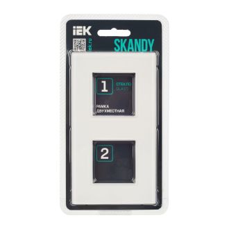 SKANDY Рамка 2-местная стекло арктический белый