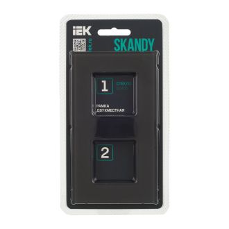 SKANDY Рамка 2-местная стекло графит