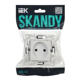 SKANDY Розетка без заземления без защитных шторок 10А арктический белый