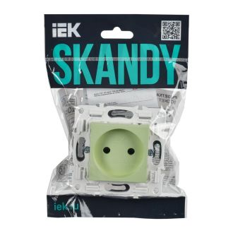 SKANDY Розетка без заземления без защитных шторок 10А мятный
