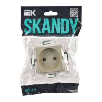 SKANDY Розетка без заземления без защитных шторок 10А бежевый